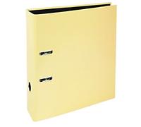 Exacompta Aquarel Prem Touch Wide Lever Arch File A4 80 mm Lemon 2 Rings 53569E Cardboard Portrait Pack of 10