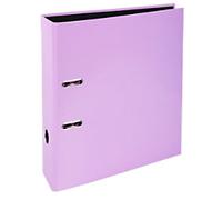 Exacompta Aquarel Prem Touch Wide Lever Arch File A4 80 mm Mauve 2 Rings 53565E Cardboard Portrait Pack of 10