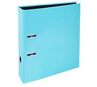 Exacompta Aquarel Prem Touch Wide Lever Arch File A4 80 mm Pastel Blue 2 Rings 53564E Cardboard Portrait Pack of 10