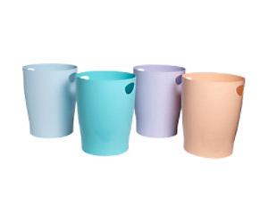 Exacompta Aquarel Waste Bin 15 L Assorted Polypropylene 45396D Round Pack of 8