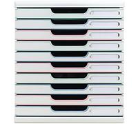Exacompta AutentiK Drawer Unit Plastic White 10 Drawers 28.8 x 35 x 32 cm