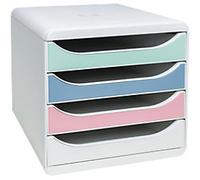 Exacompta AutentiK Drawer Unit Plastic White 4 Drawers 27.8 x 34.7 x 26.7 cm A4+