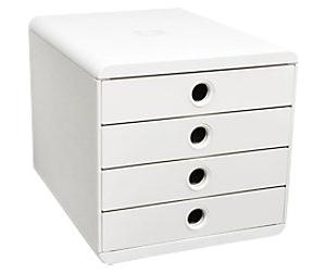 Exacompta AutentiK Drawer Unit Plastic White 4 Drawers 27.8 x 34.7 x 26.7 cm A4+