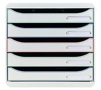 Exacompta AutentiK Drawer Unit Plastic White 5 Drawers 27.8 x 34.7 x 27.1 cm
