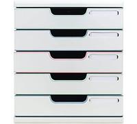 Exacompta AutentiK Drawer Unit Plastic White 5 Drawers 28.8 x 35 x 32 cm