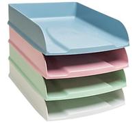 Exacompta AutentiK Letter Tray Stackable A4+ Assorted Pack of 4