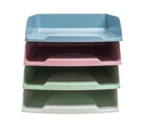 Exacompta AutentiK Letter Tray Stackable A4+ Assorted Pack of 4