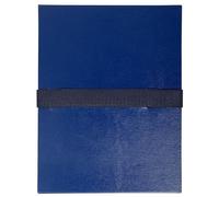 Exacompta Balacron Expanding Spine Folder, A4, Hook & Loop Strap - Navy Blue