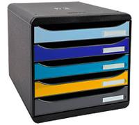 Exacompta BEE BLUE Desktop Drawers PS (Polystyrene) Multicolour 5 Drawers 27.8 x 34.7 x 27.1 cm A4+