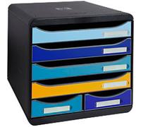 Exacompta BEE BLUE Desktop Drawers PS (Polystyrene) Multicolour 6 Drawers 27.8 x 34.7 x 27.1 cm