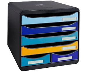 Exacompta BEE BLUE Desktop Drawers PS (Polystyrene) Multicolour 6 Drawers 27.8 x 34.7 x 27.1 cm A4+