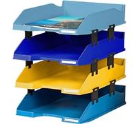 Exacompta Bee Blue Letter Trays Recycled A4 Set of 4 Assorted pack 1