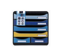 Exacompta BEE BLUE Desktop Drawers PS (Polystyrene) Multicolour 6 Drawers 27.8 x 34.7 x 27.1 cm