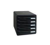 Exacompta Big Box Organizer Plastic Plus Durable 5 Drawer Set Black 309714D