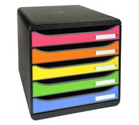 Exacompta Big Box Plus 5 Drawer Set Open Black/Harlequin