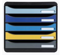 Exacompta Desktop Drawers Plus PS (Polystyrene) 5 Drawers Multicolour