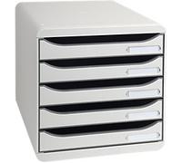 Exacompta Big Box Plus Classic Desktop Drawers PS (Polystyrene) Grey 5 Drawers 27.8 x 34.7 x 27.1 cm A4
