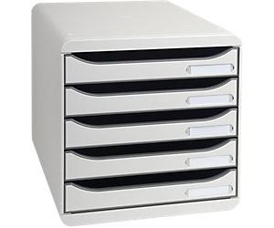 Exacompta Big Box Plus Classic Desktop Drawers PS (Polystyrene) Grey 5 Drawers 27.8 x 34.7 x 27.1 cm A4