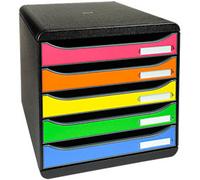 Exacompta Big Box Plus Classic Drawer Unit PS (Polystyrene) Multicolour 5 Drawers 27.8 x 34.7 x 27.1 cm A4+