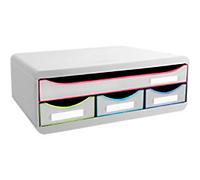 Exacompta Black office Drawer Unit Plastic White Harlequin 4 Drawers 35.5 x 27 x 13.5 cm A4+