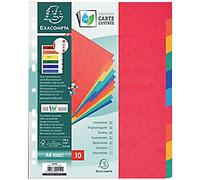 Exacompta Blank Blank Dividers A4+ Assorted 10 Part Cardboard 11 Holes 3108Z