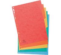 Exacompta Blank Dividers A4+ Assorted 5 Part Cardboard 11 Holes 3107Z