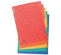 Exacompta Blank Dividers A4 Assorted 5 Part Cardboard 11 Holes 4801Z