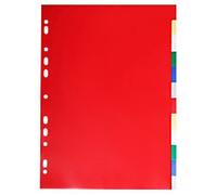 Exacompta Blank Dividers A4 Assorted Multicolour 12 Part PP (Polypropylene) 11 Holes 3012E Pack of 50