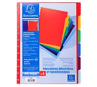 Exacompta Blank Dividers A4+ Assorted Multicolour 6 Part PP (Polypropylene) 86002E Pack of 10