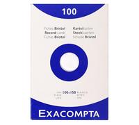 Exacompta - Ref 13302E - Bristol Plain Board for Printing (Pack of 100) - 100 x 150mm in Size, 205gsm Card, Compatible with Printers - Suitable for Exam Revision & Notes - White