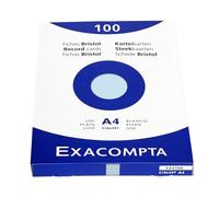 Exacompta Case 100 Index Cards Plain Unpunched Azure 210x297 mm