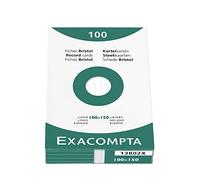 Exacompta Case 100 Index Cards Ruled Unpunched 100x150 mm White