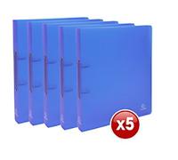 Exacompta Chromaline 30 mm Ring Binder PP (Polypropylene) A4 2 Rings Blue 54362E 1Pack of 5