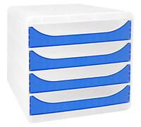 Exacompta Chromaline Drawer Unit Plastic Royal Blue 4 Drawers 27.8 x 34.7 x 26.7 cm A4+