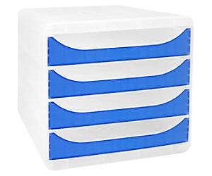 Exacompta Chromaline Drawer Unit Plastic Royal Blue 4 Drawers 27.8 x 34.7 x 26.7 cm A4+