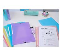 Exacompta Chromaline Pastel 3 Flap Folder 55177E PP (Polypropylene) Rubber Band 24 (W) x 0.2 (D) x 32 (H) cm Coral Pack of 25