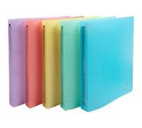 Exacompta - Ref. 51970E - Set of 5 semi-rigid PP Chromaline binders - 4 round rings diameter 30 mm - Spine 40 mm - External dimensions: 32x25 cm - A4 file format - 5 assorted colors