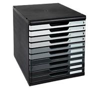 Exacompta Classic Desktop Drawers Plastic Black, Grey 10 Drawers 28.8 x 35 x 32 cm A4+