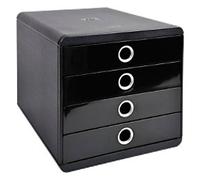 Exacompta Classic Desktop Drawers Plastic Black, Silver 4 Drawers 27.8 x 34.7 x 26.7 cm A4+