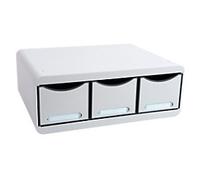 Exacompta Classic Desktop Drawers Plastic Grey 3 Drawers 35.5 x 27 x 13.5 cm