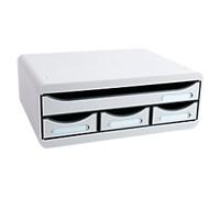 Exacompta Classic Desktop Drawers Plastic Grey 4 Drawers 35.5 x 27 x 13.5 cm A4+