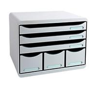 Exacompta Drawer Unit with 6 Drawers Store-Box Maxi Plastic Light Grey 35.5 x 27 x 27.1 cm