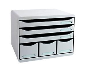 Exacompta Classic Desktop Drawers Plastic Grey 6 Drawers 35.5 x 27 x 27.1 cm A4+
