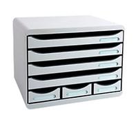 Exacompta Classic Desktop Drawers Plastic Grey 7 Drawers 35.5 x 27 x 27.1 cm A4+