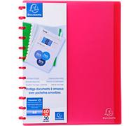 Exacompta Display Book 86355E A4 Red 30 Pockets Pack of 4