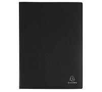 Exacompta - Ref 8821E - Semi-Rigid PP Display Book - Suitable for A4 Documents, Wipeable Cover, 500 Micron Polypropylene, 20 Pockets, 40 Viewing Pages - Black Cover