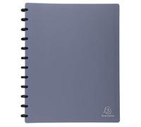 Exacompta - Ref 86357E - PP Display Book with Rings - Suitable for Holding A4 Documents, 30 Pockets, 60 Viewing Pages, Removable Pockets for Organisation - Metallic Blue