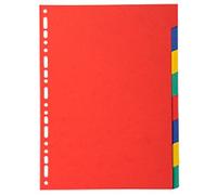 Exacompta Dividers A4 Assorted Multicolour 8 Part Cardboard 18 Holes 2008E Pack of 25
