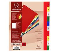 Exacompta dividers PP 10 numbered tabs 1-10 coloured A4 Maxi