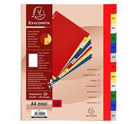 Exacompta - Ref 92E - PP Printed Indices - For Use With A4+ Documents, 0.1mm Polypropylene, Pre-Punched, Soft & Tear Resistant - 12 Divider Parts (Janvier - Decembre) - White With Coloured Tabs